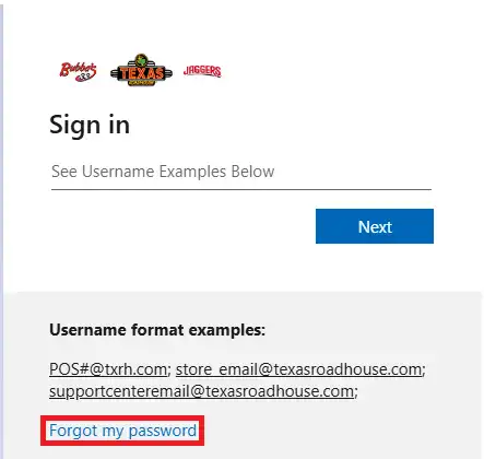Click Forgot password button